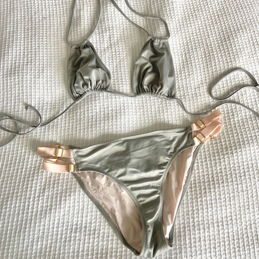 We Are HAH Hot As Hell Grey Cheek-ini Two Piece Bikini size M